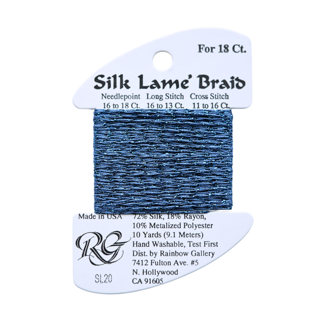 Silk Lamé Braid SL20 Drk Antique Blue