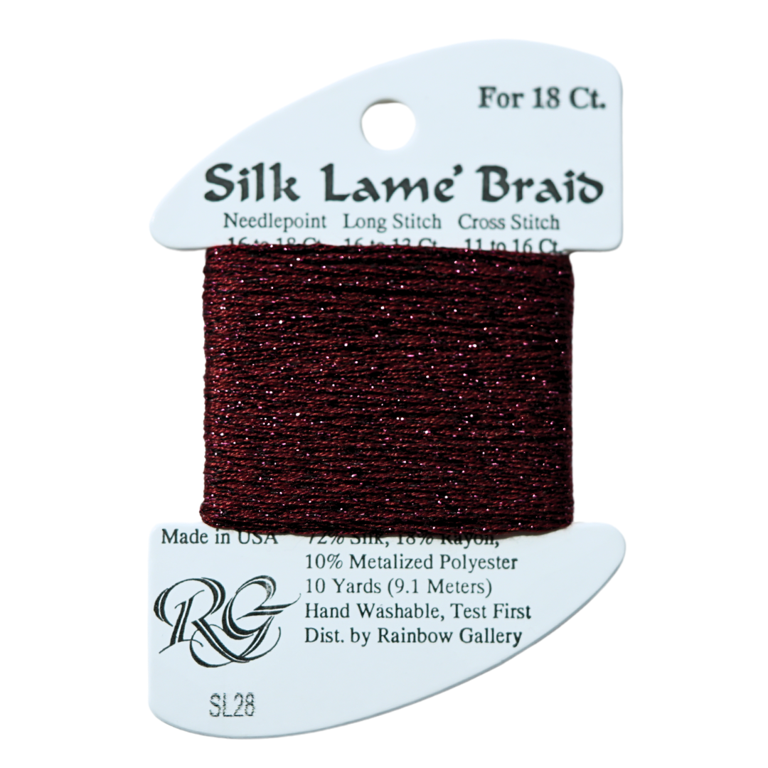 Silk Lamé Braid SL28 Burgundy