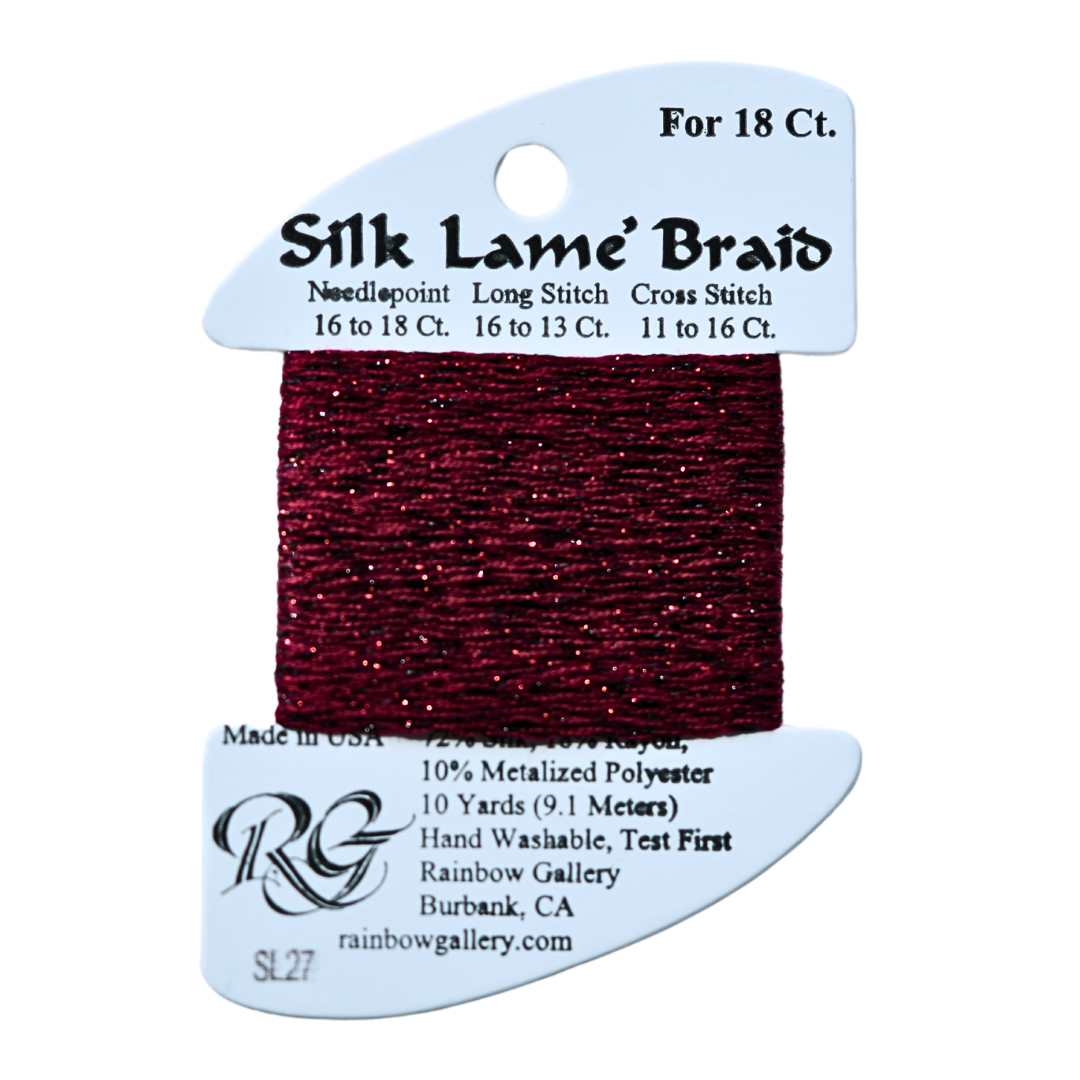 Silk Lamé Braid SL27 Garnet