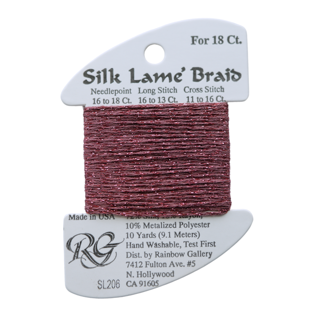 Silk Lamé Braid SL206 Nostalgia Rose