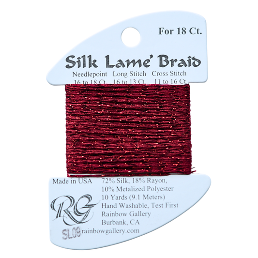 Silk Lamé Braid SL09 Dark Red