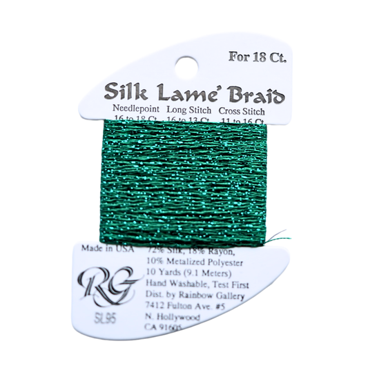 Silk Lamé Braid SL95 Med Xmas Green