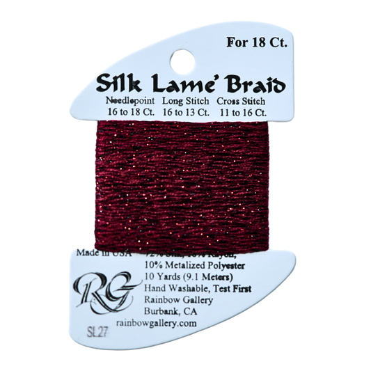 Silk Lamé Braid SL27 Garnet