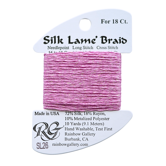 Silk Lamé Braid SL26 Raspberry