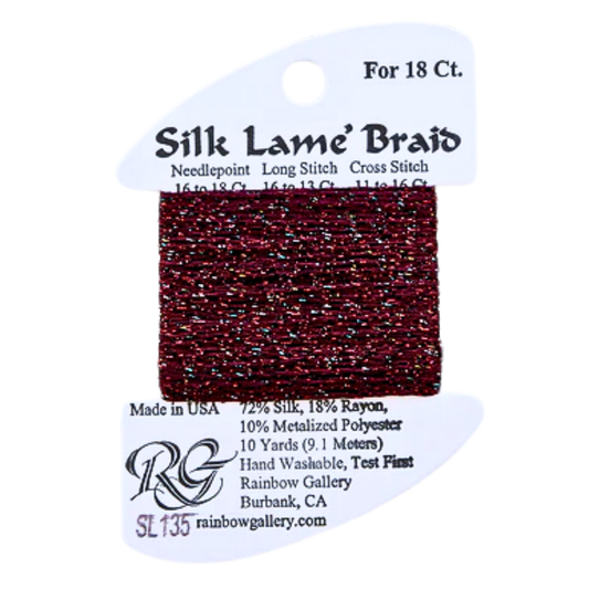 Silk Lamé Braid SL135 Red Sparkle