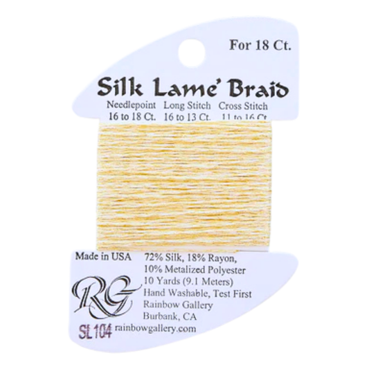 Silk Lamé Braid SL104 Soft Yellow
