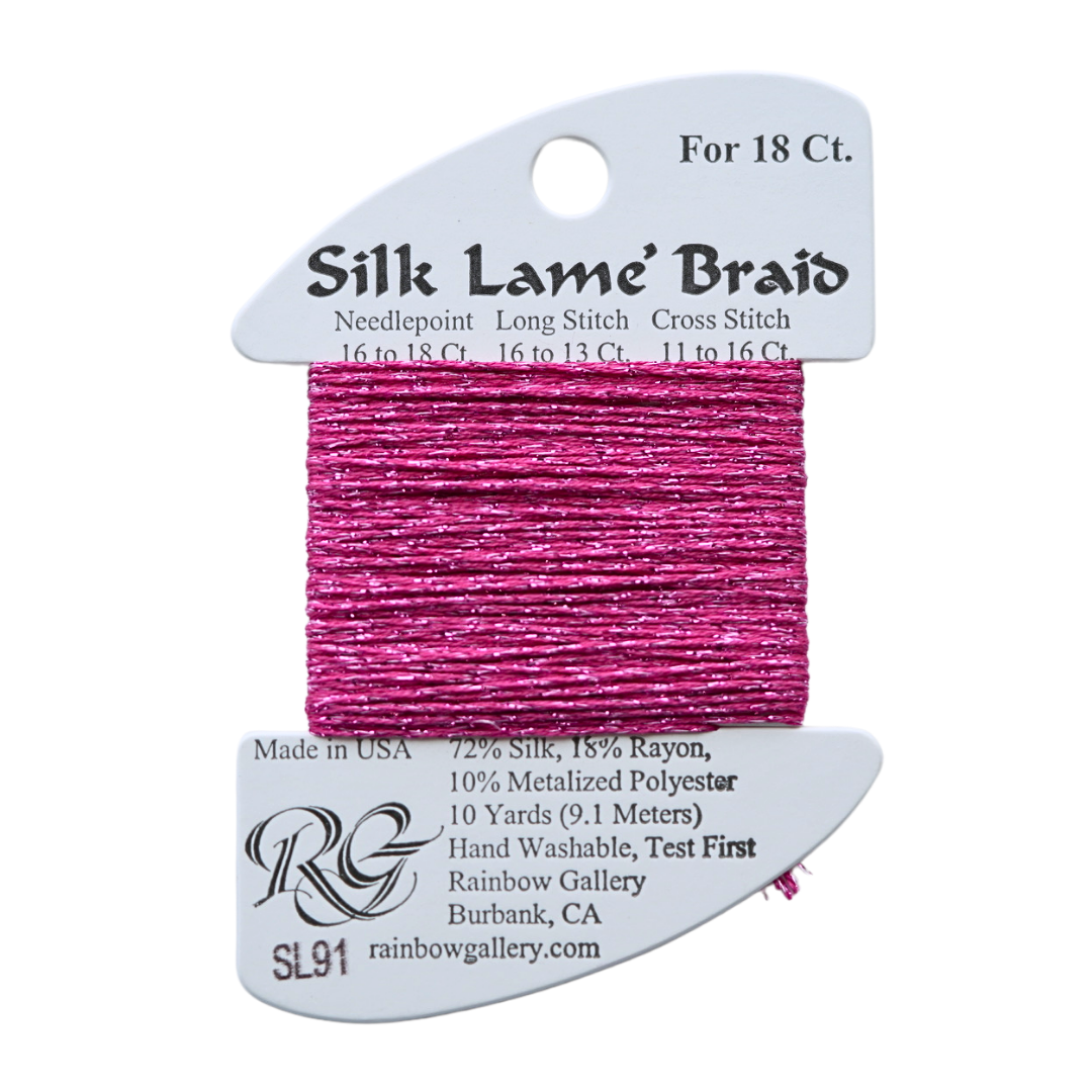 Silk Lamé Braid SL91 Dark Raspberry