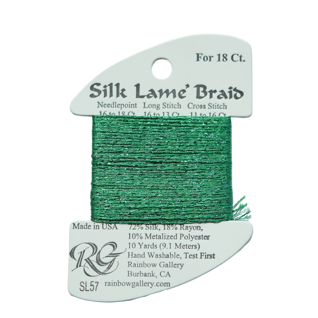 Silk Lamé Braid SL57 Xmas Green