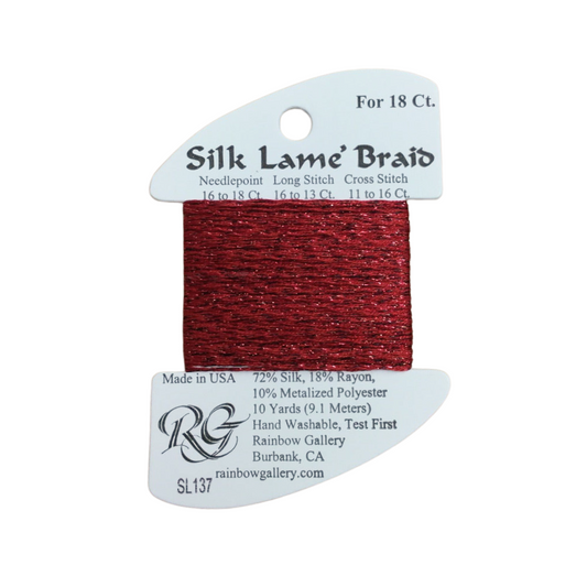 Silk Lamé Braid SL137 Scarlet