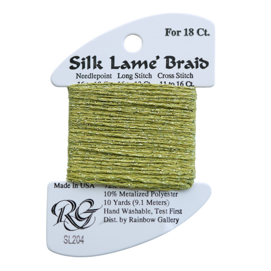 Silk Lamé Braid SL204 Green Olive