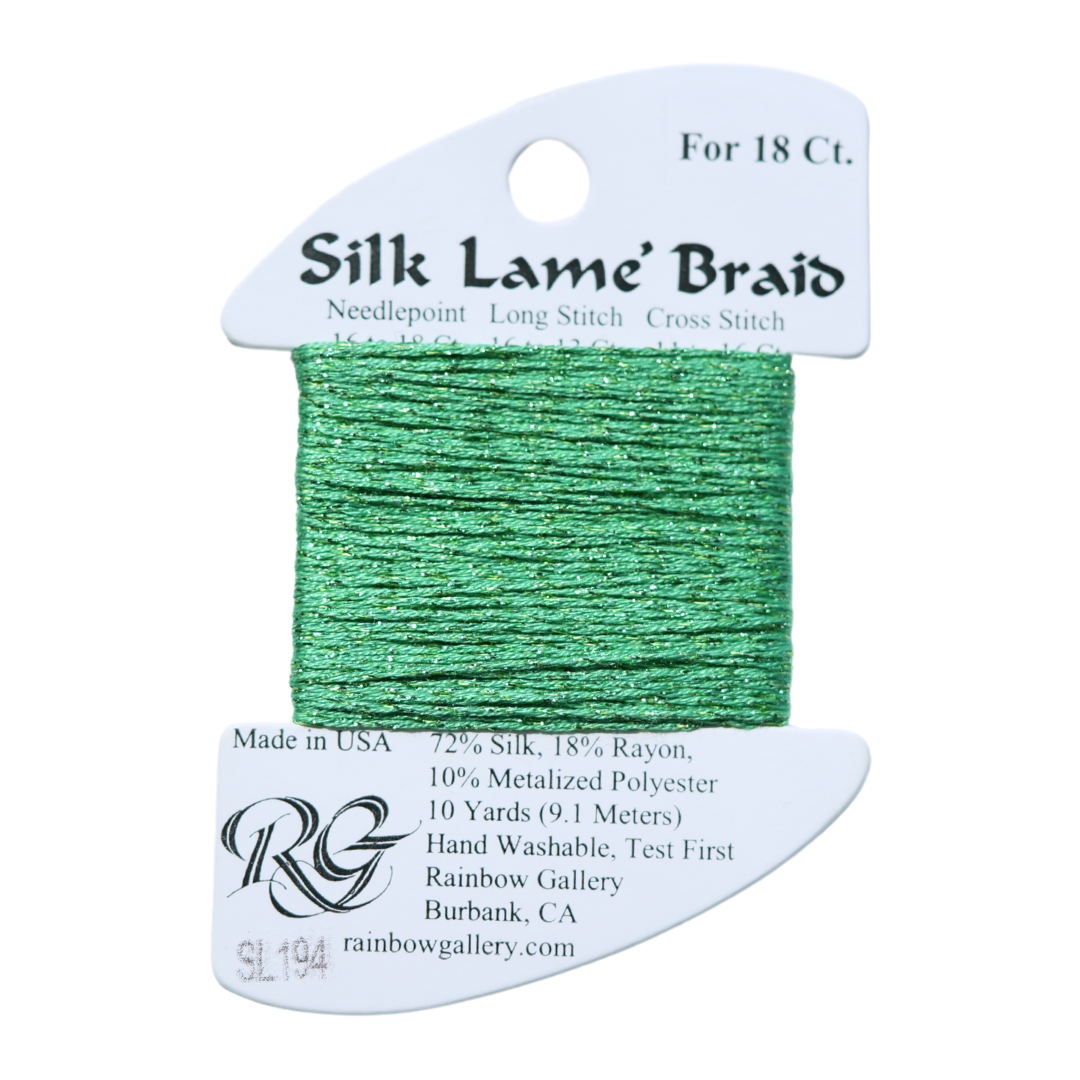 Silk Lamé Braid SL194 Green Briar