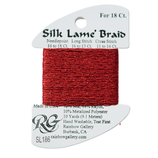 Silk Lamé Braid SL186 Fiery Red