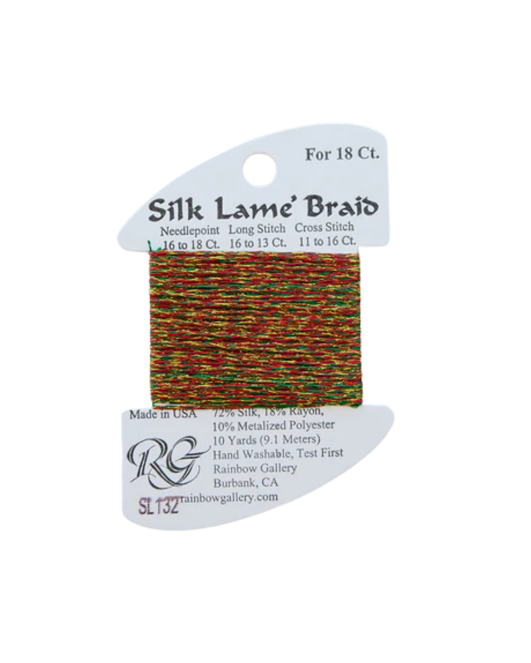Silk Lamé Braid SL132 Christmas